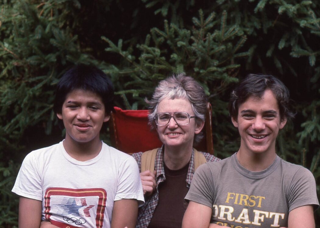 Standing Bears with his mother and his brother Tom